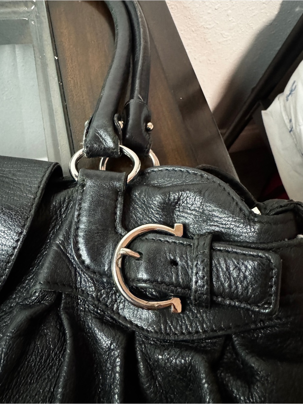 Salvatore Ferragamo Black Leather Marisa Gancini - Picture 7 of 12